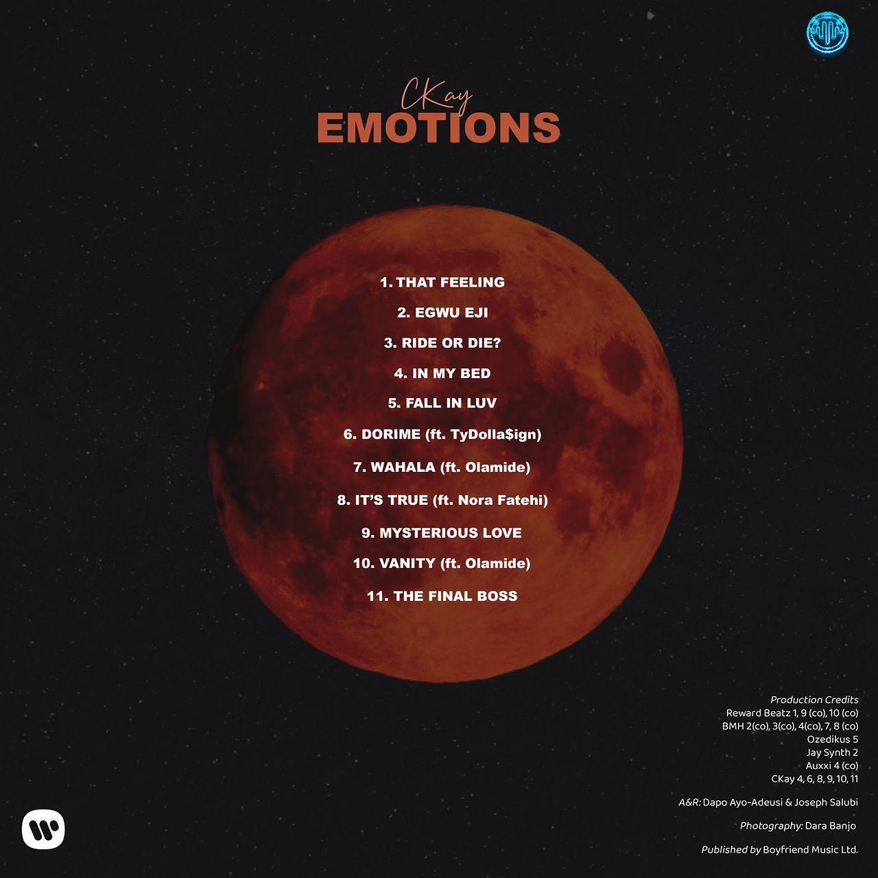 DOWNLOAD: CKay – EMOTIONS Zip&Mp3 (Album Download)